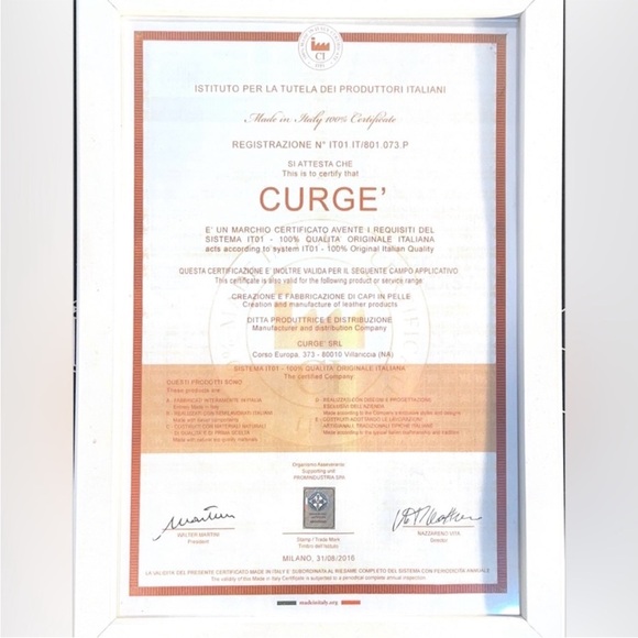 Italian Camel Leather‎ Zip Up Jacket Made by CURGÈ size Mens Large NWT #3 - Picture 7 of 7